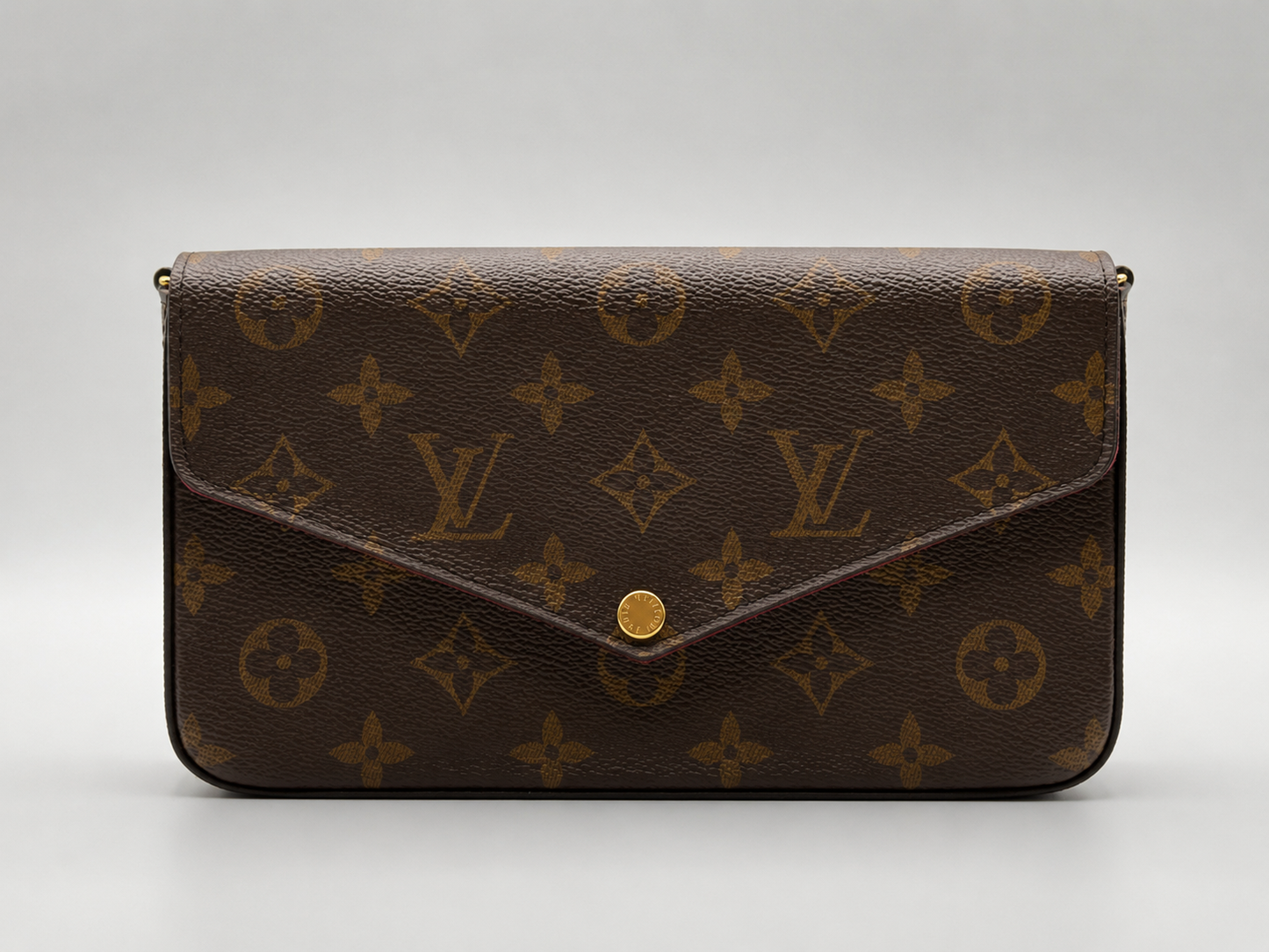 Louis Vuitton Félicie Pochette in Monogram canvas with gold-tone hardware, pre-owned and authenticated by Śhanta Dubai