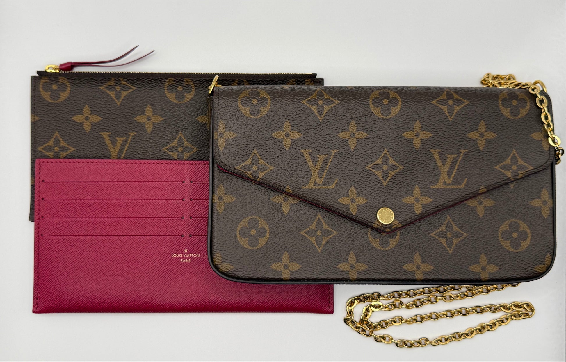 Louis Vuitton Félicie Pochette with its removable card holder insert and zipped pouch insert
