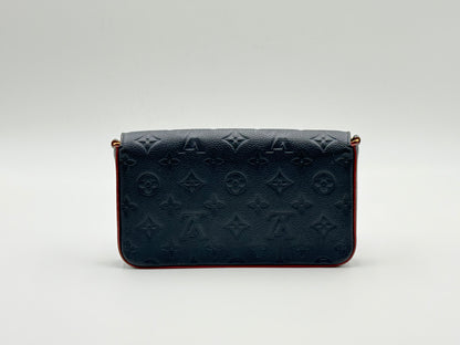 Louis Vuitton Félicie Pochette Empreinte Marine Rouge — back view