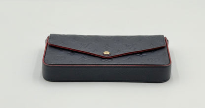 Louis Vuitton Félicie Pochette Empreinte Marine Rouge — top view with flap closed