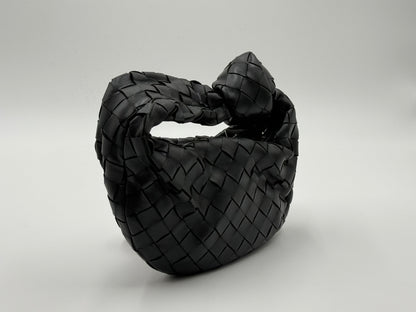 Bottega Veneta Mini Jodie black Intrecciato leather handbag – rear side view