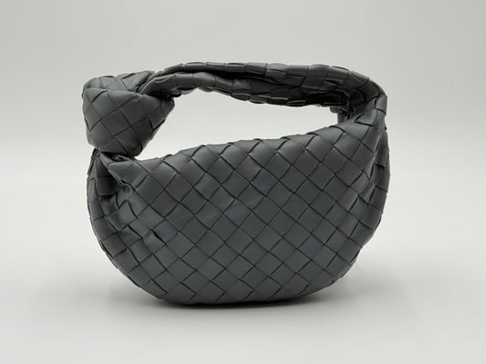 Bottega Veneta Mini Jodie grey Intrecciato leather handbag – front view