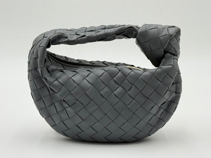 Bottega Veneta Mini Jodie grey Intrecciato leather handbag – rear view