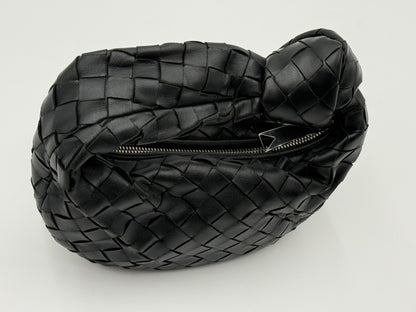 Bottega Veneta Mini Jodie black Intrecciato leather handbag – top view