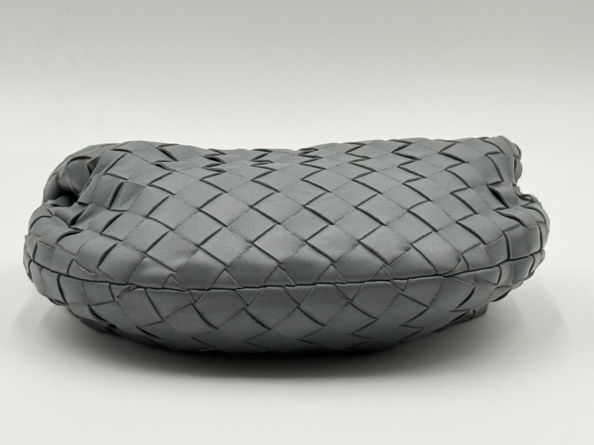 Bottega Veneta Mini Jodie grey Intrecciato leather handbag – base view