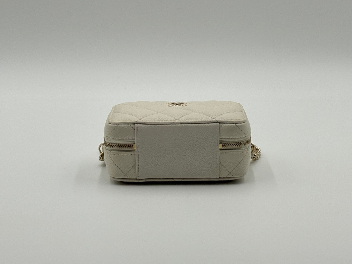 Chanel Small Vanity White Leather Bag