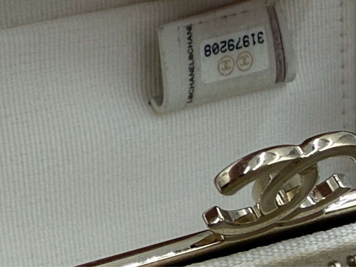 Chanel Small Vanity White Leather Bag